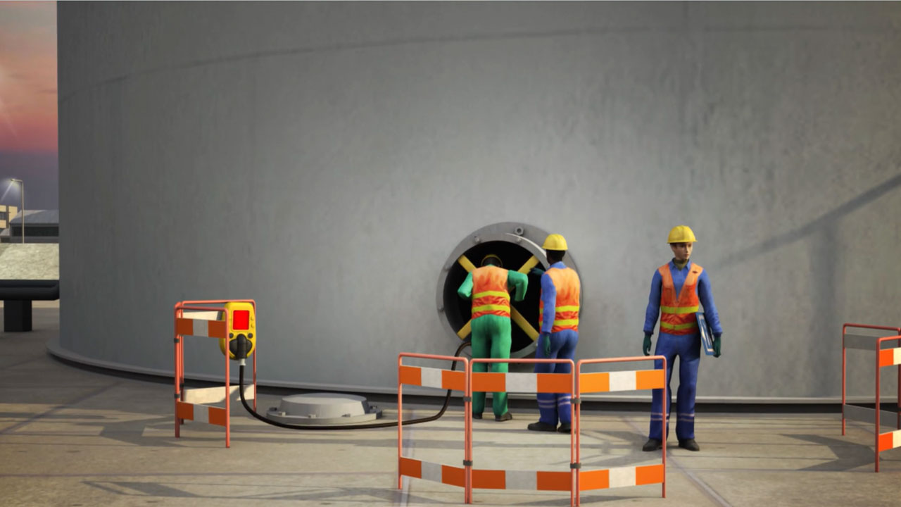 An e-learning image featuring Oil and Gas employees